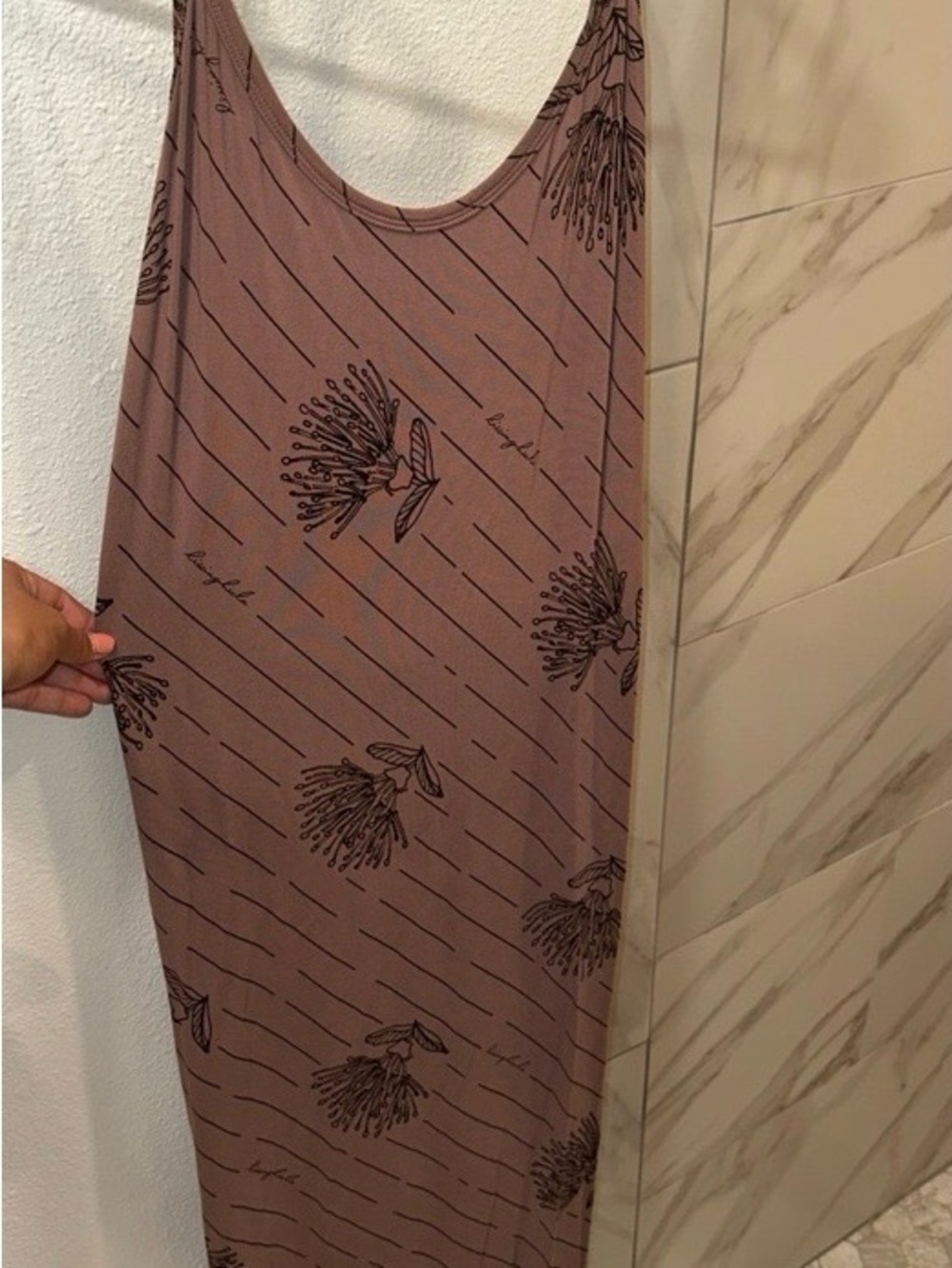 Living Hula maxi dress - Mauve Brown - Picture 4 of 9